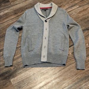 Knitted Cream and Gray Sweater